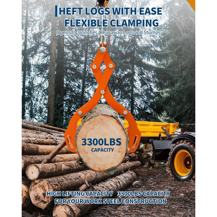 Holzgreifer mit 1500 kg Tragkraft