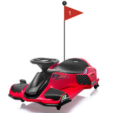 Garvee Rot 24V Elektro-Gokart für Kinder mit LED Licht 180W Motor bis 7.5 mph Für Kinder 6-12 Jahre Outdoor Rennspaß - Rot