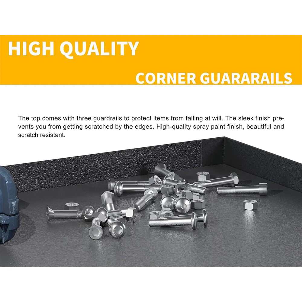 GARVEE Mobiler Werkzeugschrank aus Metall mit Schublade & 360° Rollen - 77x46x80cm