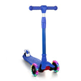 GARVEE Kinderroller 3-fach höhenverstellbar, Aluminium-Rahmen, LED-Räder, Sicherheitslenkung, für Kinder ab 3 Jahren - Blau