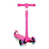 GARVEE Kinderroller 3-fach höhenverstellbar, Aluminium-Rahmen, LED-Räder, Sicherheitslenkung, für Kinder ab 3 Jahren - Rosa