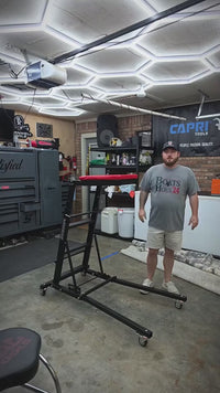 GARVEE Topside Creeper Motorraum-Arbeitsliege, 116–168 cm höhenverstellbar, 181 kg Tragkraft, 4 Lenkrollen, gepolsterte Liegefläche, für Garage & Werkstatt, Doppelholm