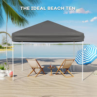 GARVEE Pop-Up Pavillon 3x3 m, Faltpavillon aus 210D Oxford, Robustes Stahlgestell, Wetterfest und Stabil für Camping, Gartenpartys und Outdoor-Events, Grau