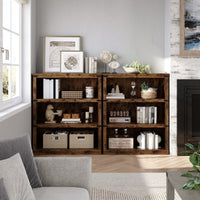 GARVEE Standregal, 4 Ebenen, 80 × 32 × 102 cm, MDF, Industrial-Design, Vintagebraun – für Wohnzimmer & Schlafzimmer