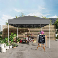 GARVEE Pop-Up Pavillon 3x3 m, Faltpavillon aus 210D Oxford, Robustes Stahlgestell, Wetterfest und Stabil für Camping, Gartenpartys und Outdoor-Events, Grau