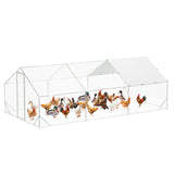 Garvee Hühnerstall 300 × 600 × 200 Cm, 300 × 600 × 200 cm, Geschützter Auslauf, Silber - Silber