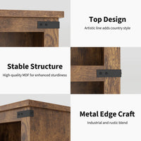 GARVEE Standregal, 4 Ebenen, 80 × 32 × 102 cm, MDF, Industrial-Design, Vintagebraun – für Wohnzimmer & Schlafzimmer