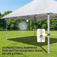 GARVEE Pop-Up Pavillon 3 x 6 m, Wasserdichtes Partyzelt mit Robuster Konstruktion und Tragetasche, Ideal für Camping, Gartenpartys, Märkte und Outdoor-Events