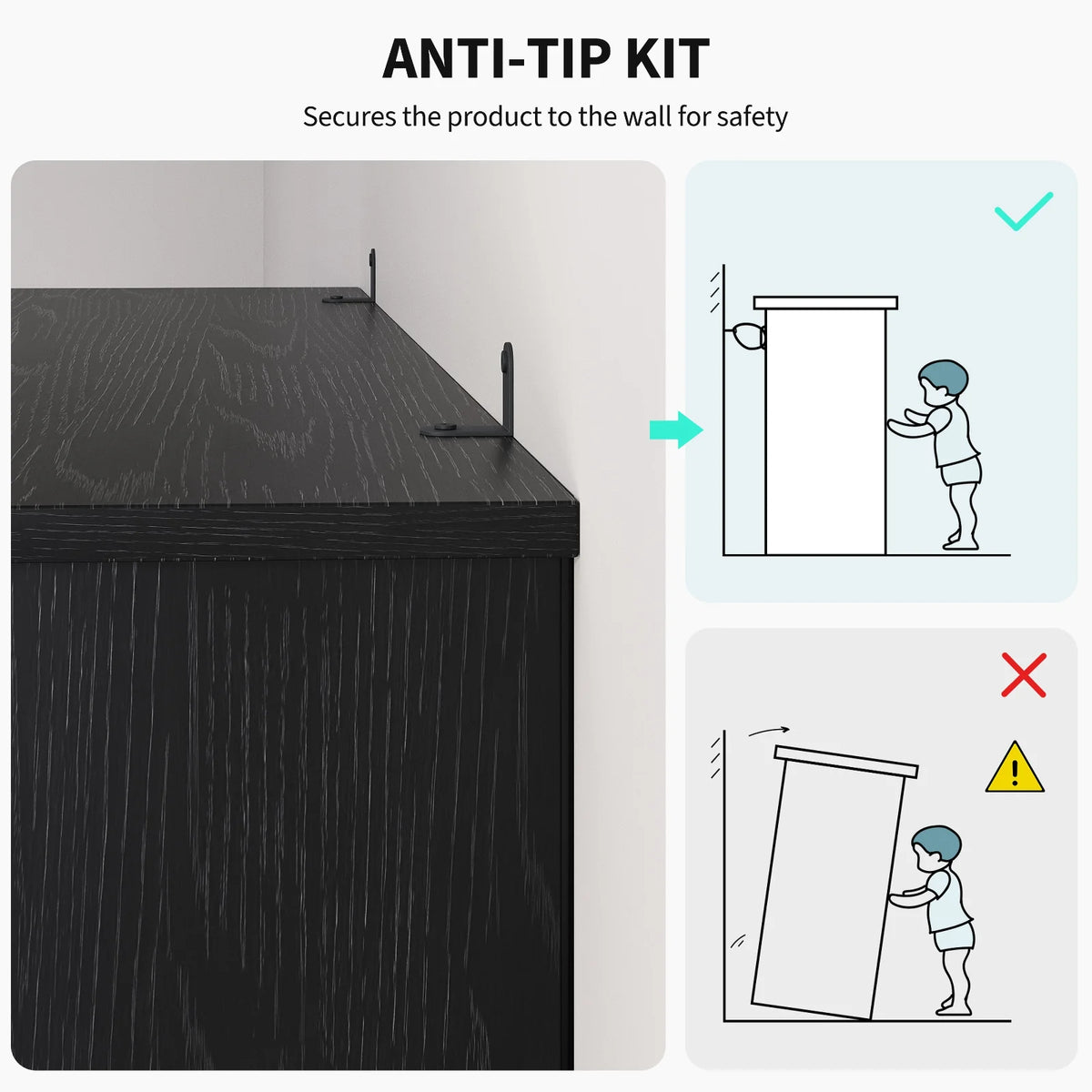 GARVEE Standregal, 4 Ebenen, 80 × 32 × 102 cm, MDF, Industrial-Design, Schwarz – für Wohnzimmer & Schlafzimmer
