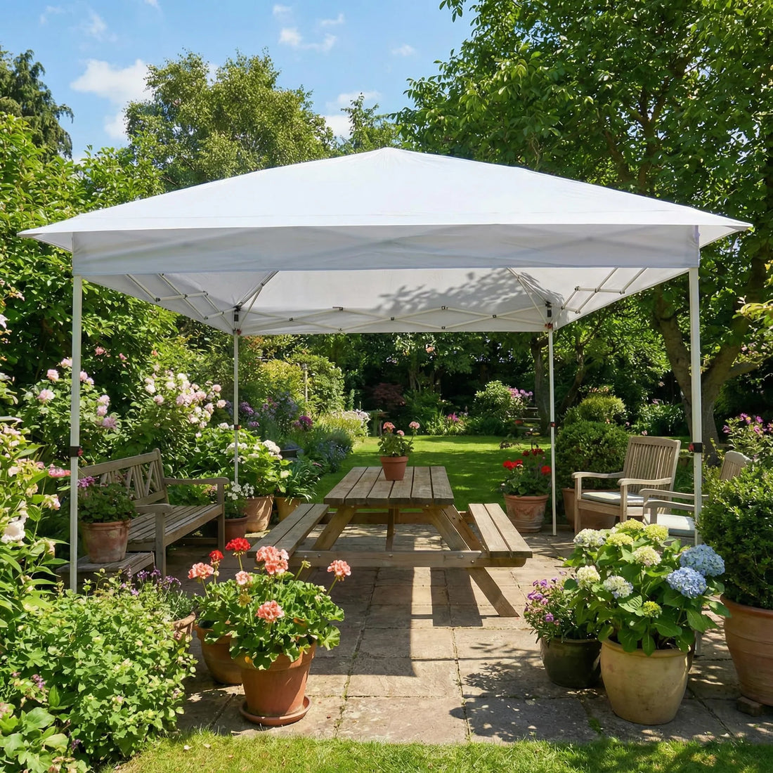 GARVEE Pop-Up Pavillon 3 x 6 m, Wasserdichtes Partyzelt mit Robuster Konstruktion und Tragetasche, Ideal für Camping, Gartenpartys, Märkte und Outdoor-Events