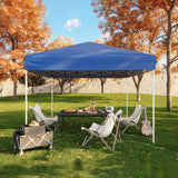 GARVEE Pop-Up Pavillon 3x3 m, Faltpavillon aus 210D Oxford, Robustes Stahlgestell, Wetterfest und Stabil für Camping, Gartenpartys und Outdoor-Events, Blau - Blau