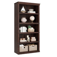 GARVEE Standregal, 5 Ebenen, 80 × 32 × 171 cm, MDF & Metall, Landhausstil, Braun – für Wohnzimmer & Schlafzimmer