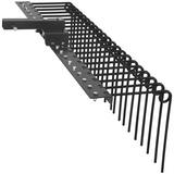 GARVEE Rasentraktor Heuharke 152 cm, Heurechen mit 21 Harkenzinken, Rasenrechen zum Ziehen für ATV-Rasenmäher & Traktoren, Hochleistungs-Vertikutierer für Laub & Unrat, Schwarz - Schwarz