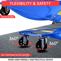 Garvee Auto-Rangierhilfe Set 4 Stück – 8,9 cm Stahlrollen, 4536 kg Tragkraft, Stabil, Blau