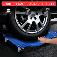 Garvee Auto-Rangierhilfe Set 4 Stück – 8,9 cm Stahlrollen, 4536 kg Tragkraft, Stabil, Blau