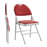 Garvee Esszimmerstühle 2er-Set, klappbar, gepolstert, stapelbar, Metall & Leinen, Rot - Rot