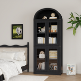 GARVEE Vorratsschrank im Landhausstil, ca. 181,9 cm hoch, Schwarz – Stauraumschrank für Küche & Esszimmer - Schwarz