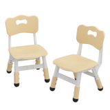 GARVEE Kinderstühle 2er-Set, 3-Stufig Höhenverstellbar, Mitwachsender Kinderstuhl für Kinder von 2–6 Jahren, Stabil, Leicht & Ergonomisch, Beige - Beige