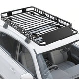Garvee Universal-Dachgepäckträger 163 × 99 × 15 cm, robuster Stahl, erweiterbar, für SUVs & Pick-ups, 91 kg Tragfähigkeit, Schwarz - Schwarz