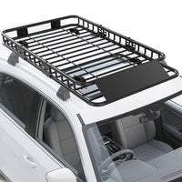 Garvee Universal-Dachgepäckträger 163 × 99 × 15 cm, robuster Stahl, erweiterbar, für SUVs & Pick-ups, 91 kg Tragfähigkeit, Schwarz