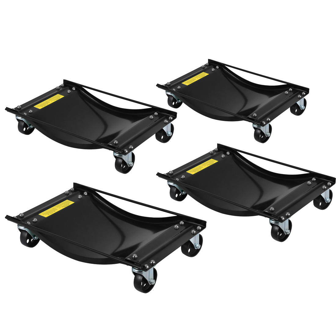 Garvee Auto-Rangierhilfe Set 4 Stück – 8,9 cm Stahlrollen, 4536 kg Tragkraft, Stabil, Schwarz