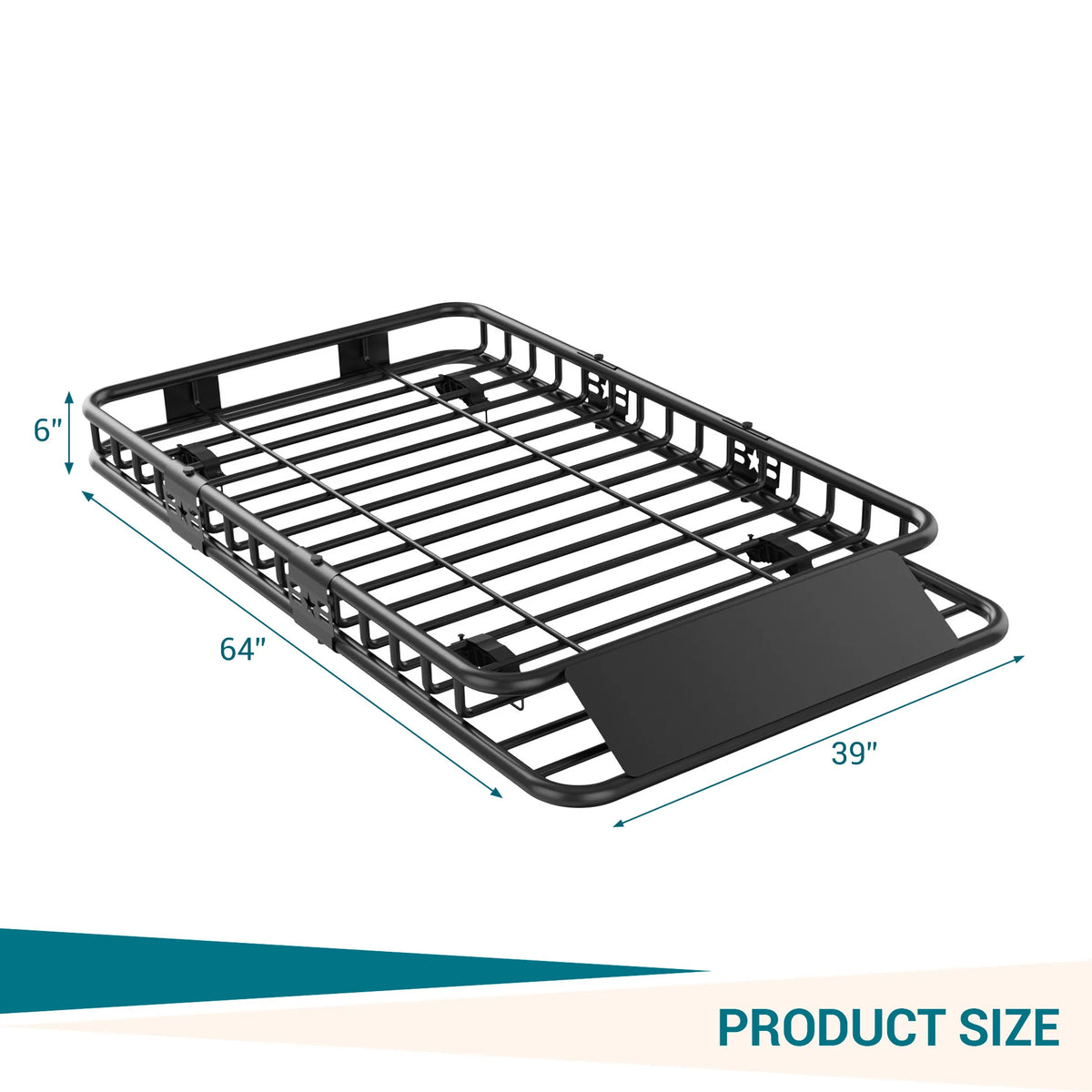 Garvee Universal-Dachgepäckträger 163 × 99 × 15 cm, robuster Stahl, erweiterbar, für SUVs & Pick-ups, 91 kg Tragfähigkeit, Schwarz