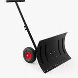 Garvee Schneeschieber 51 cm, Mit Rädern, 5 Fach Verstellbar, Rutschfest, Für Einfahrten & Gehwege - Schwarz