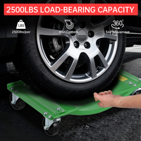 Garvee Auto-Rangierhilfe Set 4 Stück – 8,9 cm Stahlrollen, 4536 kg Tragkraft, Stabil, Grün