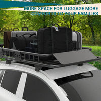 Garvee Universal-Dachgepäckträger 163 × 99 × 15 cm, robuster Stahl, erweiterbar, für SUVs & Pick-ups, 91 kg Tragfähigkeit, Schwarz