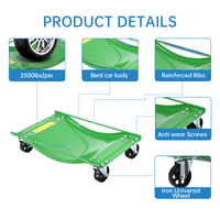 Garvee Auto-Rangierhilfe Set 4 Stück – 8,9 cm Stahlrollen, 4536 kg Tragkraft, Stabil, Grün
